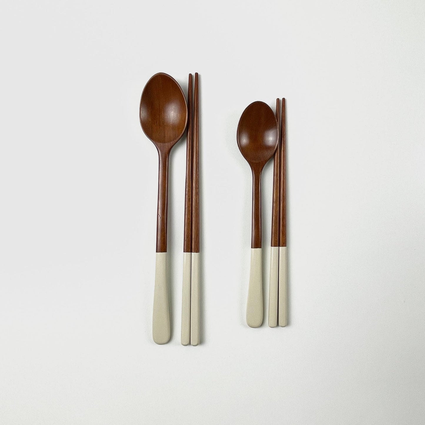 Pastel Wood Spoon & Chopsticks Kids Set