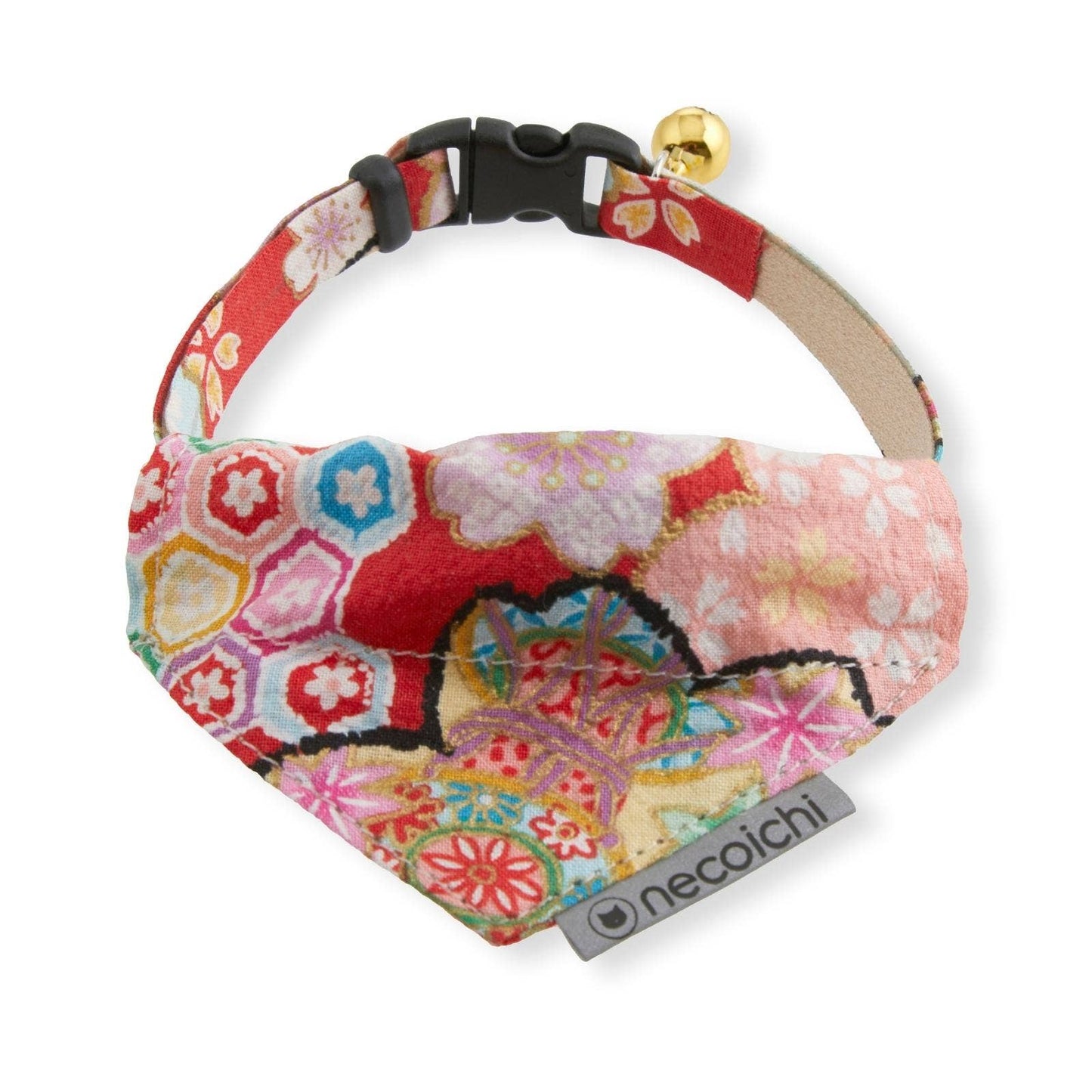 Bandana Cat Collar With Air Tag Pocket - Blossom Red