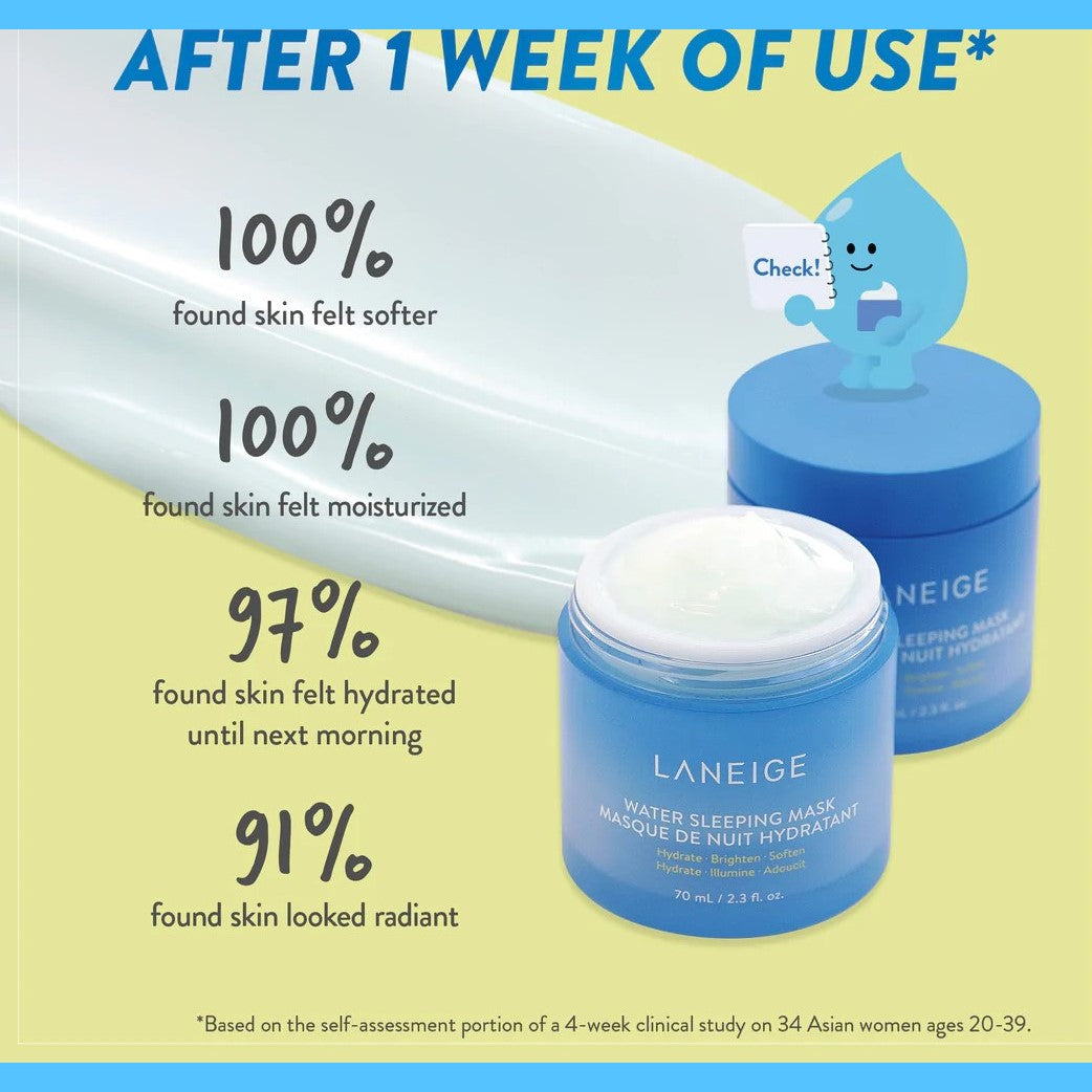 LANEIGE Water Sleeping Mask Brighten & Hydrate Lotion Gel - 2.3 fl. oz. / 70 mL