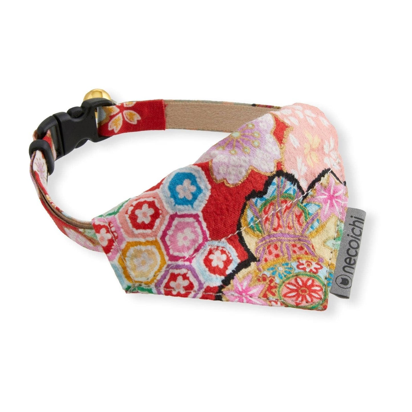 Bandana Cat Collar With Air Tag Pocket - Blossom Red