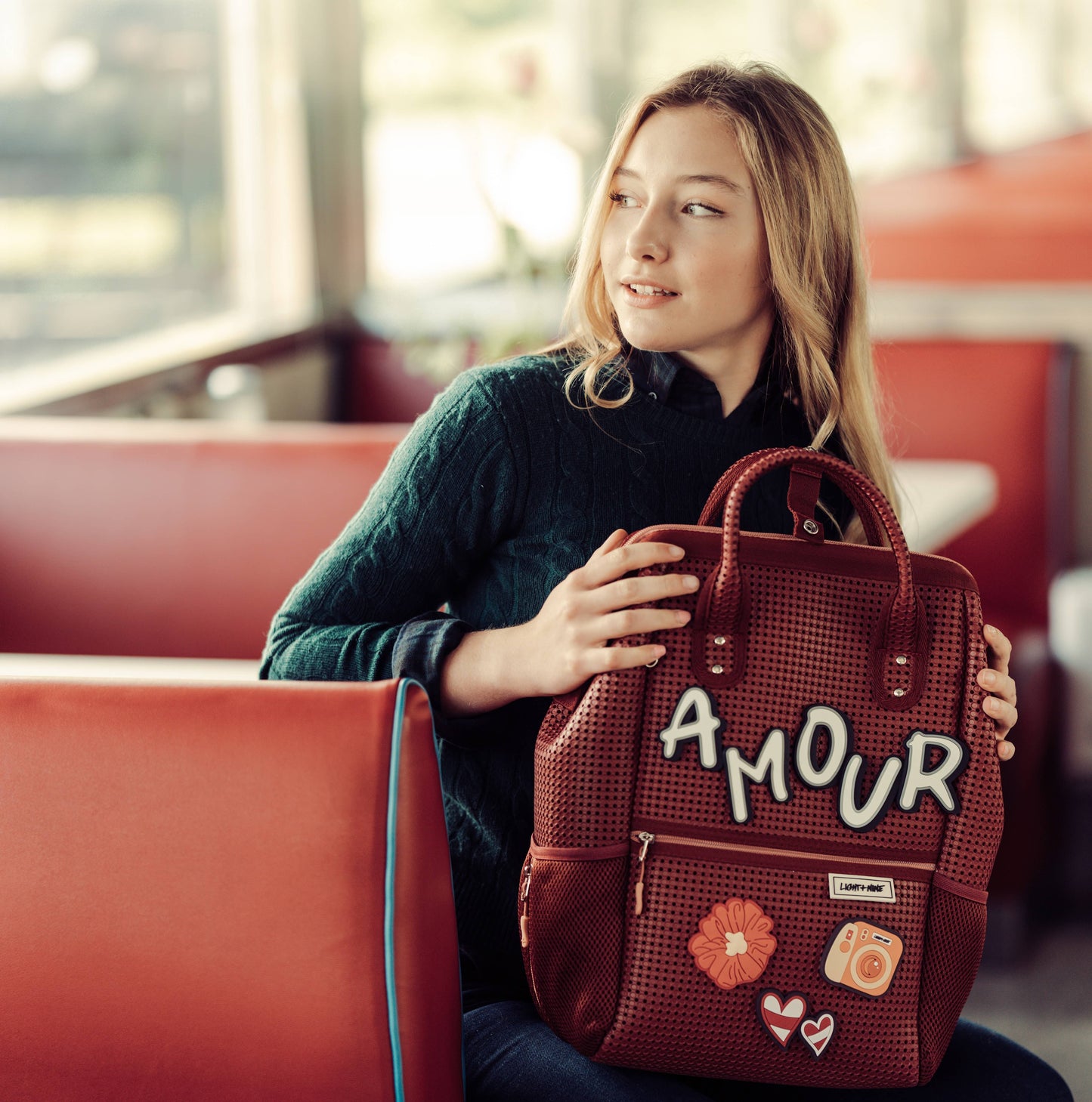 Light + Nine Tall Top Handle Backpack - Inspired Brick